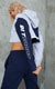PRETTYLITTLETHING Sport Navy Color Block Hooded Tracksuit