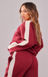 Oversized Embroidered Side Panel Sweat Suit Set