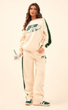 Oversized Embroidered Cream Side Panel Suit Set