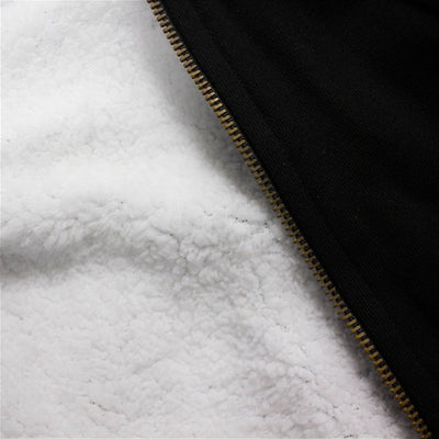 Sherpa Line Black Zip Hoodie Heavy & Big Size