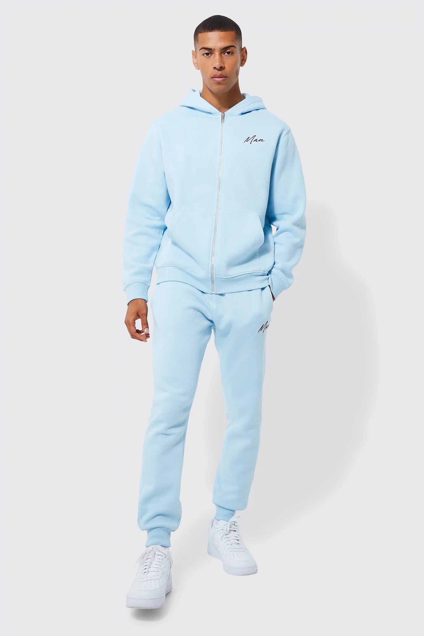 Sky blue tracksuit sales