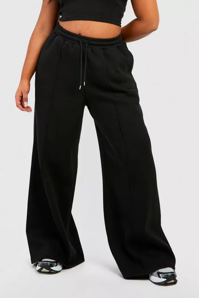 Plus Size Wide Leg Black Cargo Joggers