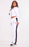 Cropped Hoodie Side Panel Suit Set