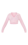Baby Pink Valour Cropped Hoodie