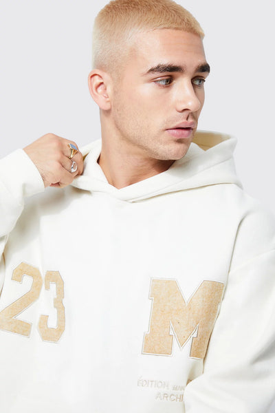 MAN OVERSIZED EMBROIDERED HOODIE