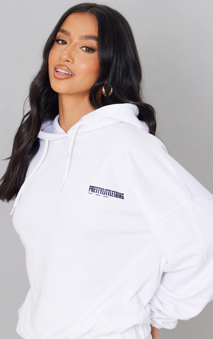 White Petite Oversized.Relax Fit Hoodie