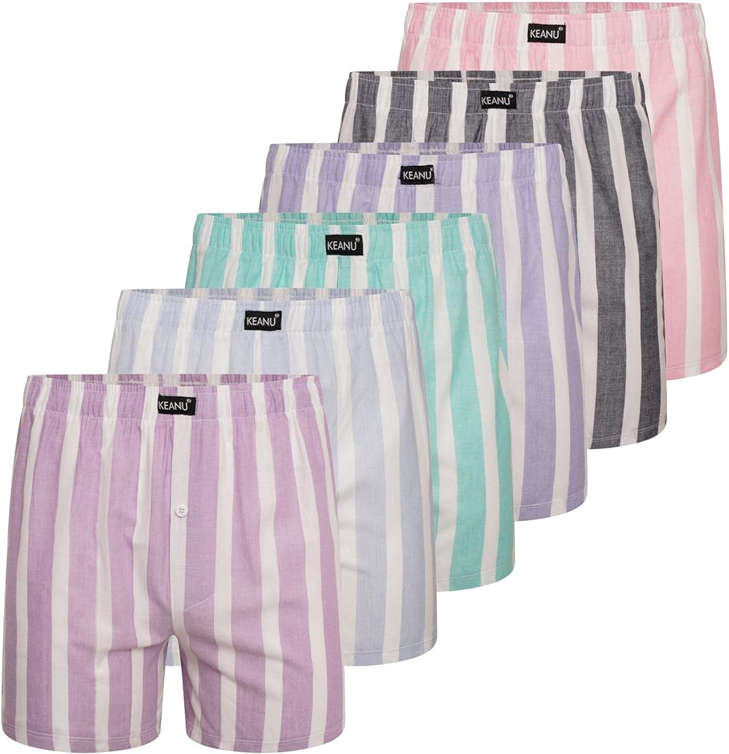 100% organic cotton boxer shorts. Men's purple and white striped underwear