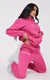 PRETTYLITTLETHING Down Shoulders Pink Hooded Tracksuit