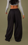 Extreme  Wide Leg Black Heavy Joggers