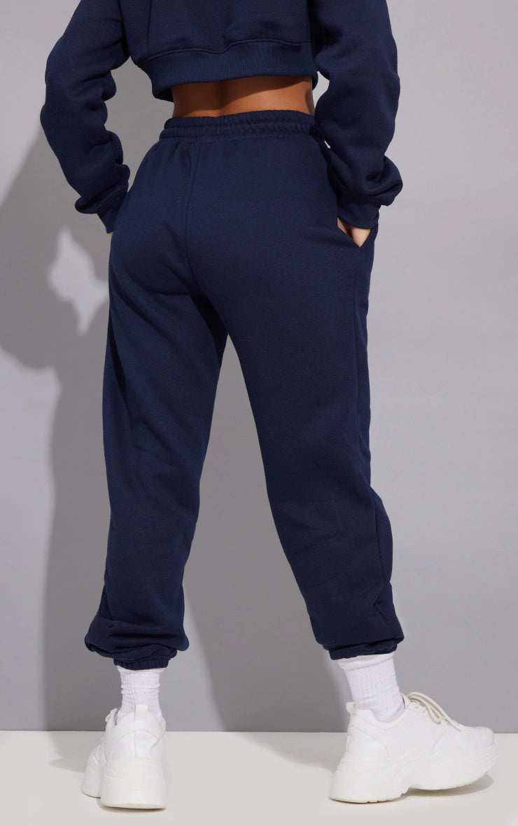 Navy top cropped joggers